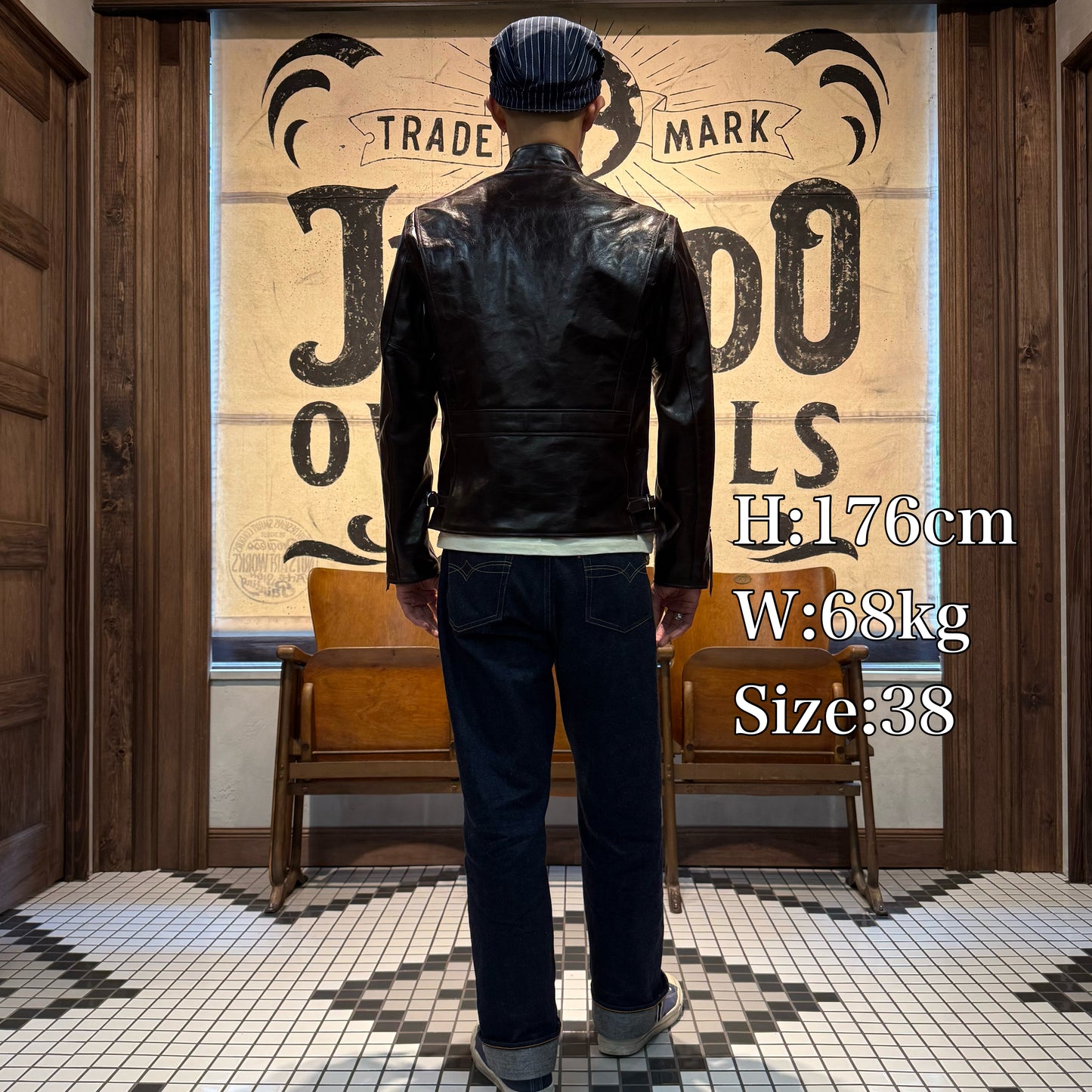 Rainbow Country HorsehideStand Collar Riders Jacket “Speedster” Seal Brown【RCL-10029H】