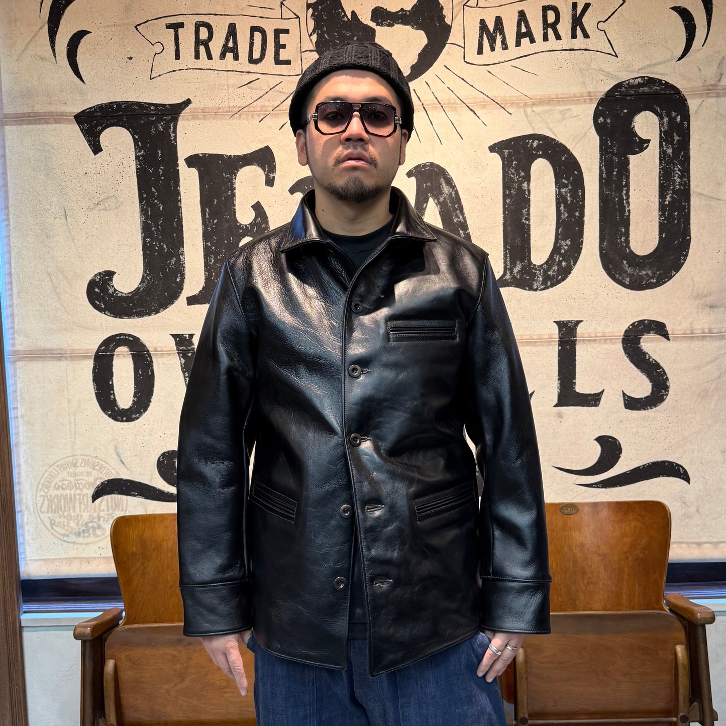 COLIMBO STOCKMANS' LEATHER COAT -30's Style Leather Work Coat- Horse Hide【ZA-0123】