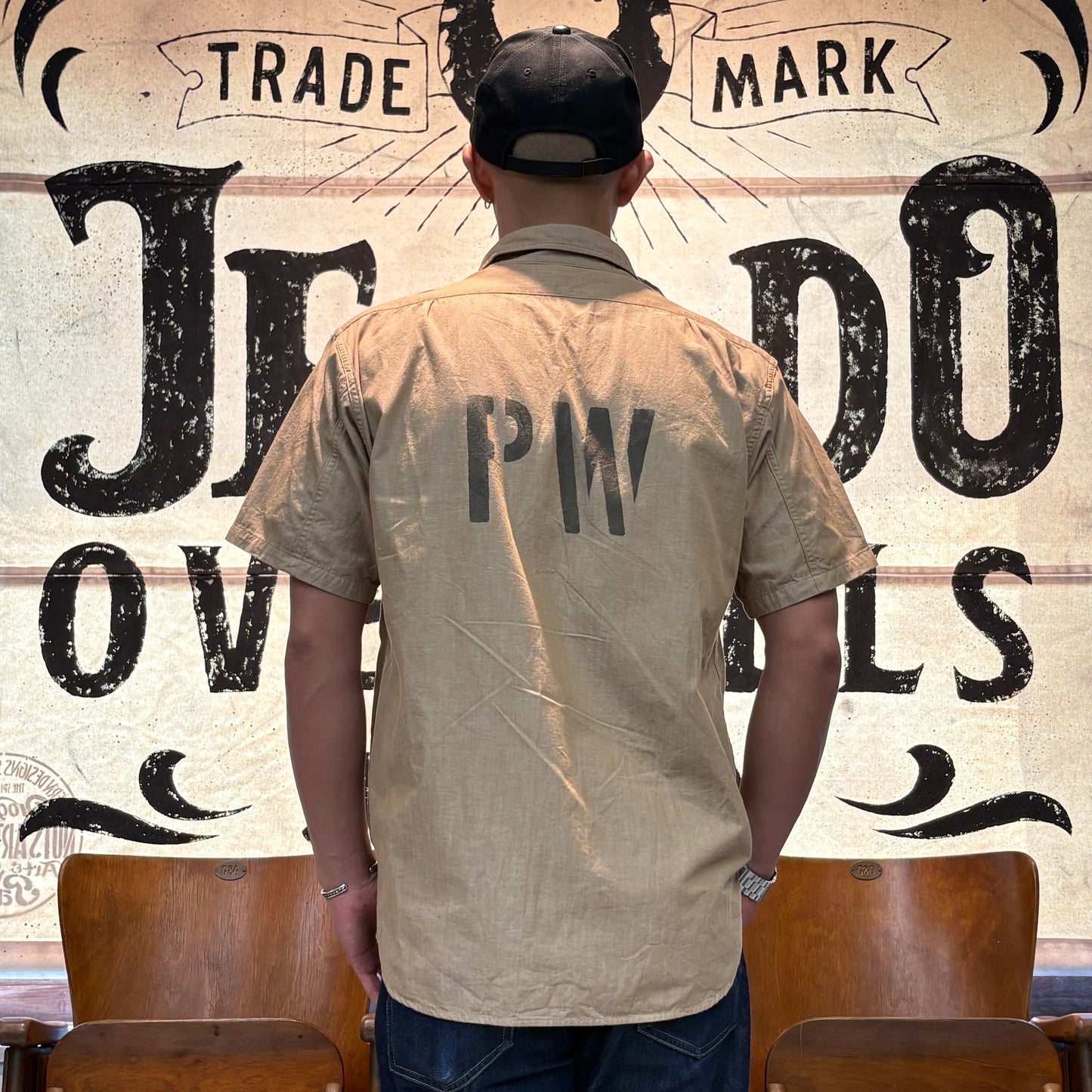S/S Officer Shirt PW Stencil Custom【CT21114B】