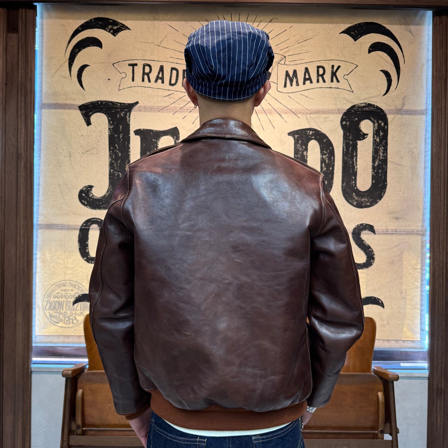 Rainbow Country "TYPE A-2"ROUGH WEAR CLOTHING CO.CONTRACT NO. 42-1401P Horse Hide Tabaco Brown【RCL-10071】
