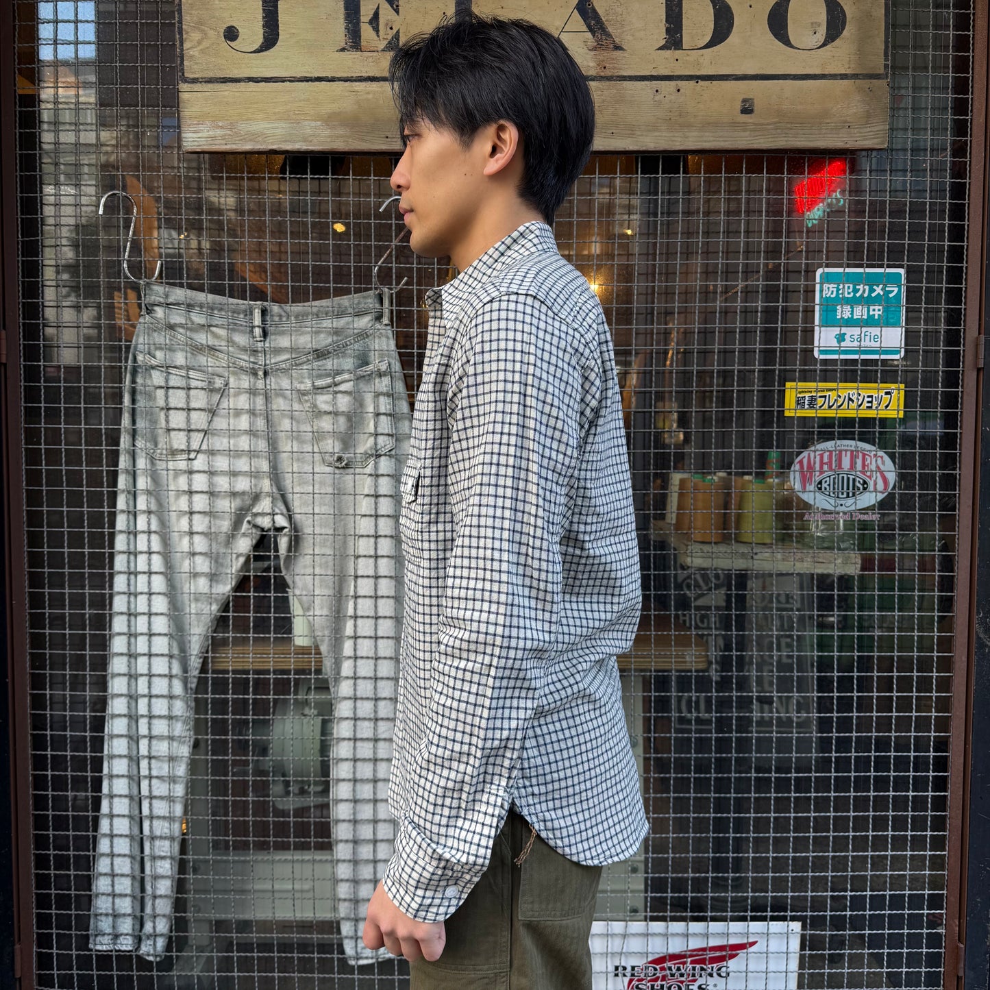 JELADO Smoker Shirt Cotton&Linen Indigo check pattern fabric【JP11117】