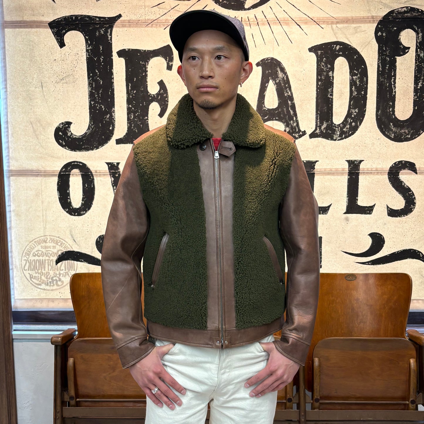 JELADO Ben Lilly Horse Hide Grizzly JKT(ベンリリーホースハイドグリズリージャケット) Full Aniline Finish Cherry Brown【AG63420】