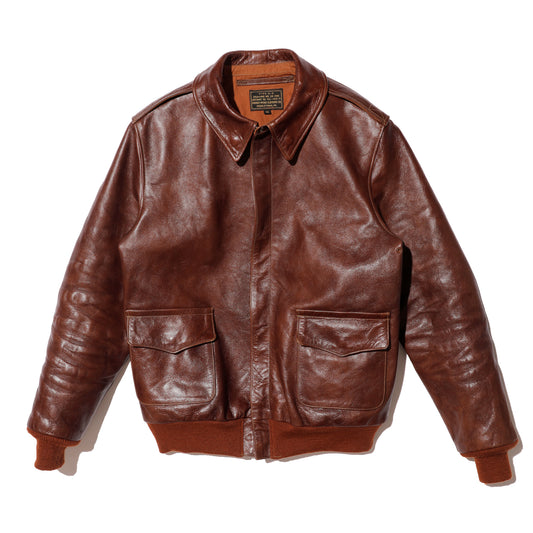 Rainbow Country "TYPE A-2"ROUGH WEAR CLOTHING CO.CONTRACT NO. 42-1401P Horse Hide Tabaco Brown【RCL-10071】