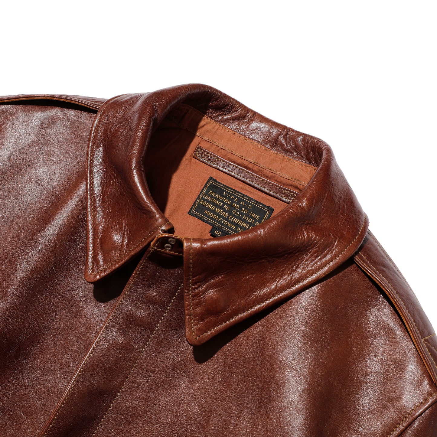 Rainbow Country "TYPE A-2"ROUGH WEAR CLOTHING CO.CONTRACT NO. 42-1401P Horse Hide Tabaco Brown【RCL-10071】