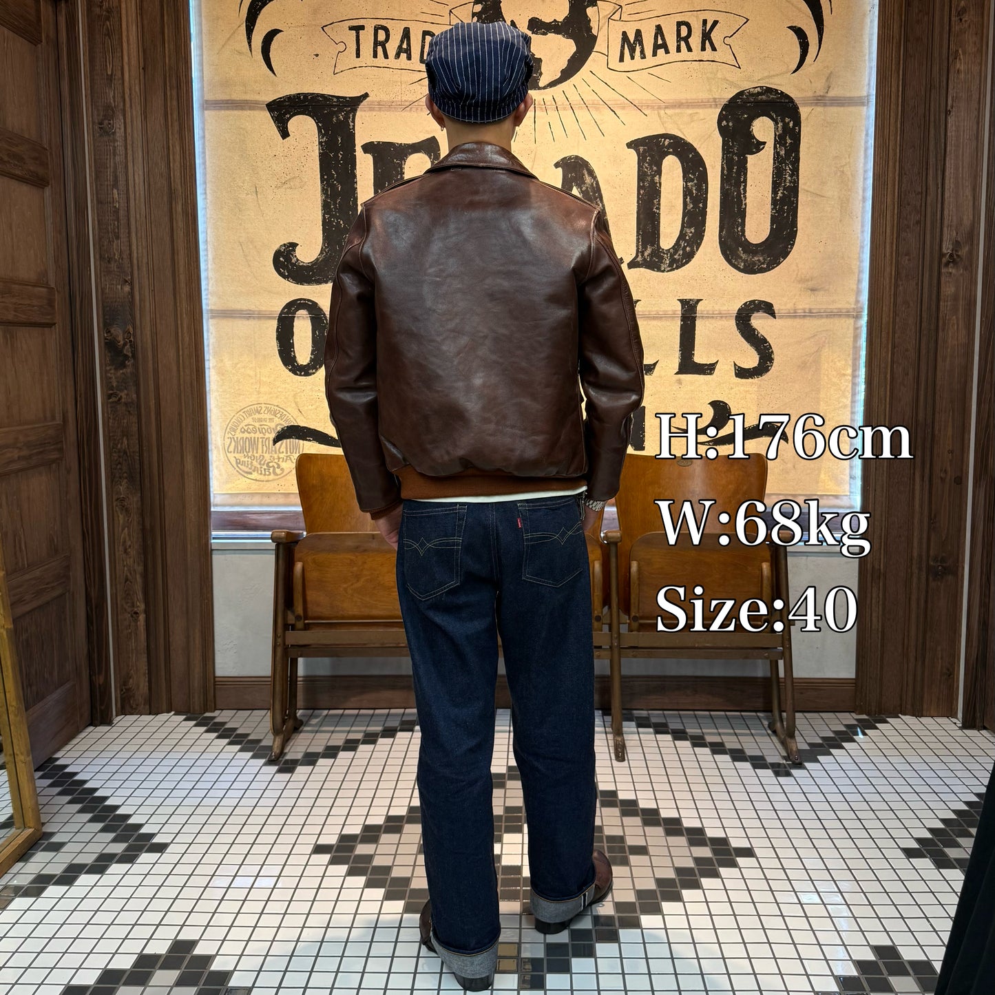 Rainbow Country "TYPE A-2"ROUGH WEAR CLOTHING CO.CONTRACT NO. 42-1401P Horse Hide Tabaco Brown【RCL-10071】