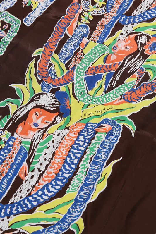 Kona Bay Hawaii Aloha Girl Aloha Shirt (アロハガールアロハシャツ)【BK-RA2003】