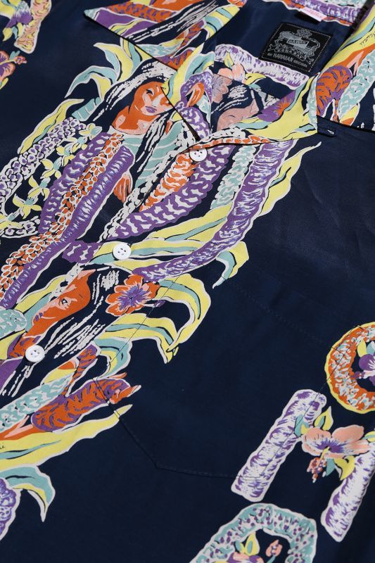 Kona Bay Hawaii Aloha Girl Aloha Shirt (アロハガールアロハシャツ)【BK-RA2003】