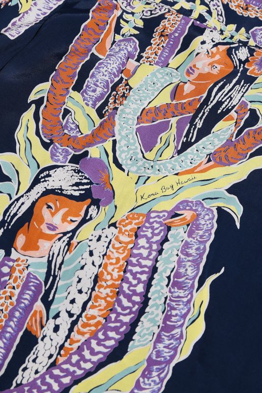 Kona Bay Hawaii Aloha Girl Aloha Shirt (アロハガールアロハシャツ)【BK-RA2003】