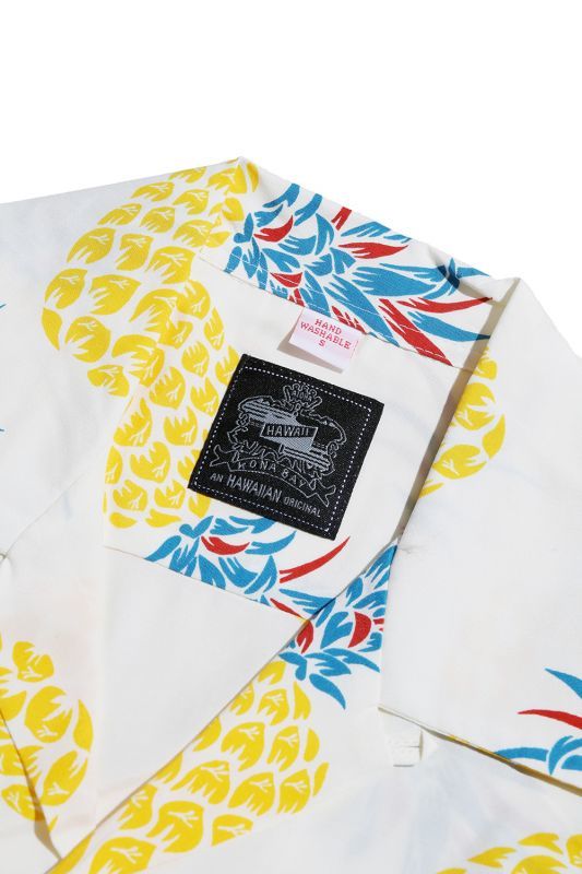 Kona Bay Hawaii Pineapple Aloha Shirt (パイナップルアロハシャツ)【BK-RA2004】