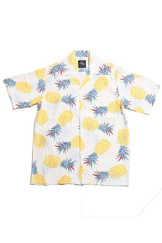 Kona Bay Hawaii Pineapple Aloha Shirt (パイナップルアロハシャツ)【BK-RA2004】
