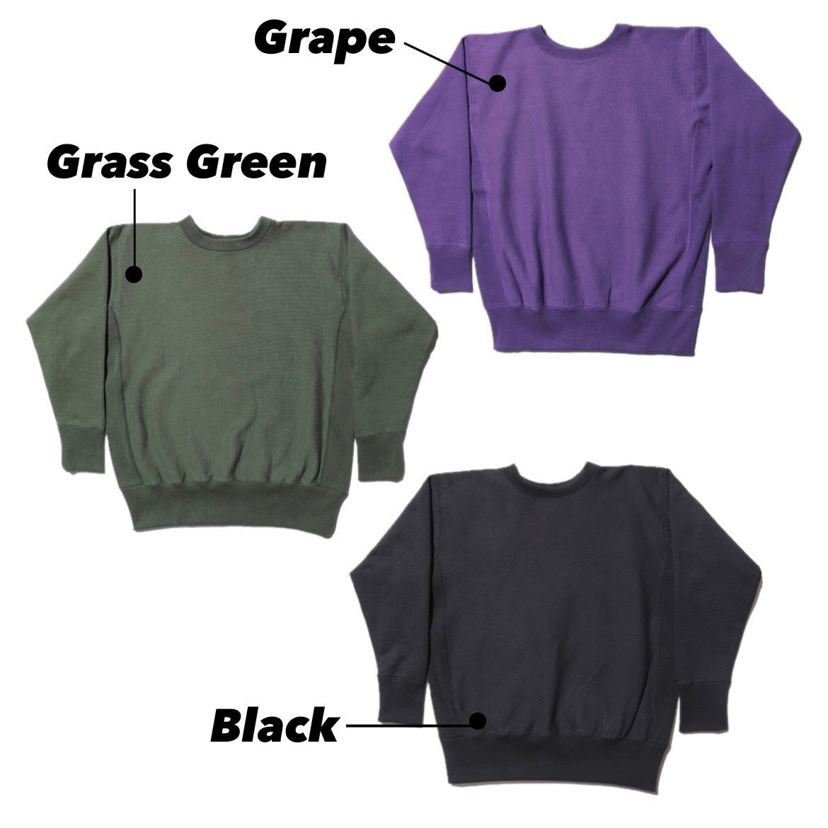 Warmup Reverse Weave Crew Neck Sweat【AB12241】