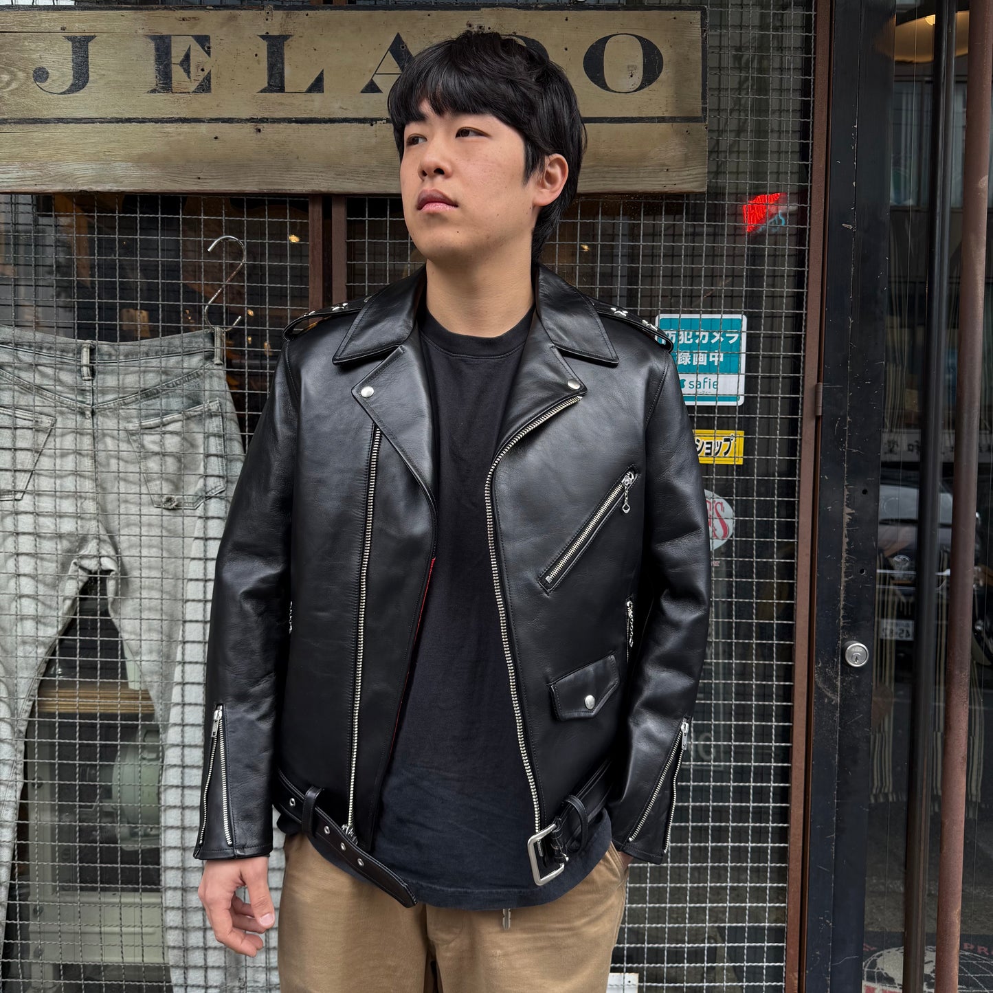 JELADO  Rebel Jacket Horse Hide Semi Aniline Finish Black エポレット有り 【SG83420】