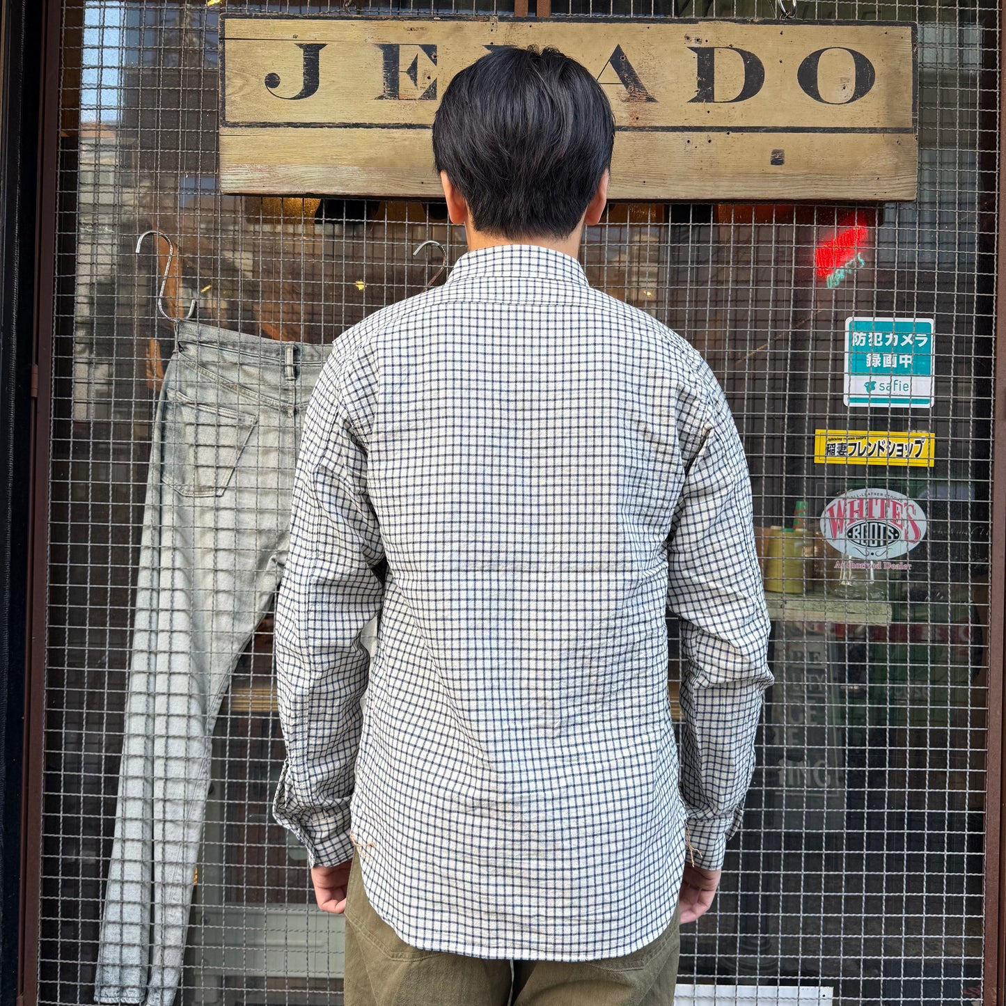 JELADO Smoker Shirt Cotton&Linen Indigo check pattern fabric【JP11117】