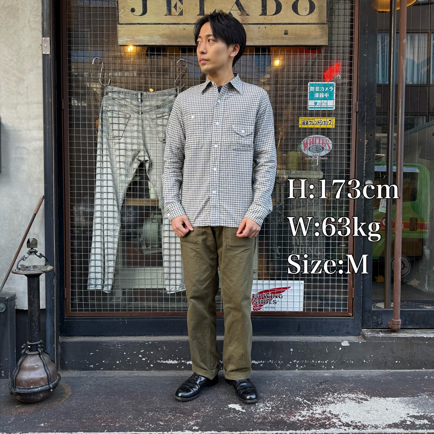 JELADO Smoker Shirt Cotton&Linen Indigo check pattern fabric【JP11117】
