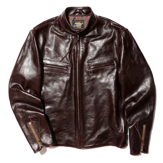 Rainbow Country HorsehideStand Collar Riders Jacket “Speedster”  Seal Brown【RCL-10029H】