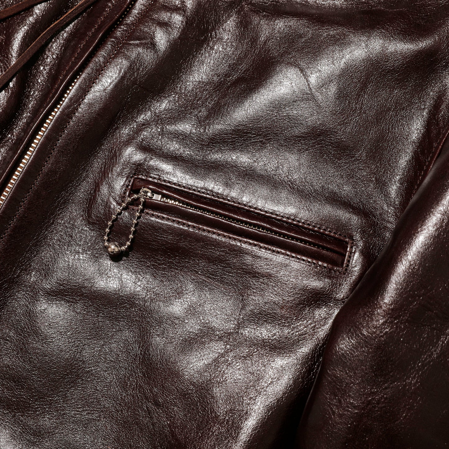Rainbow Country HorsehideStand Collar Riders Jacket “Speedster”  Seal Brown【RCL-10029H】