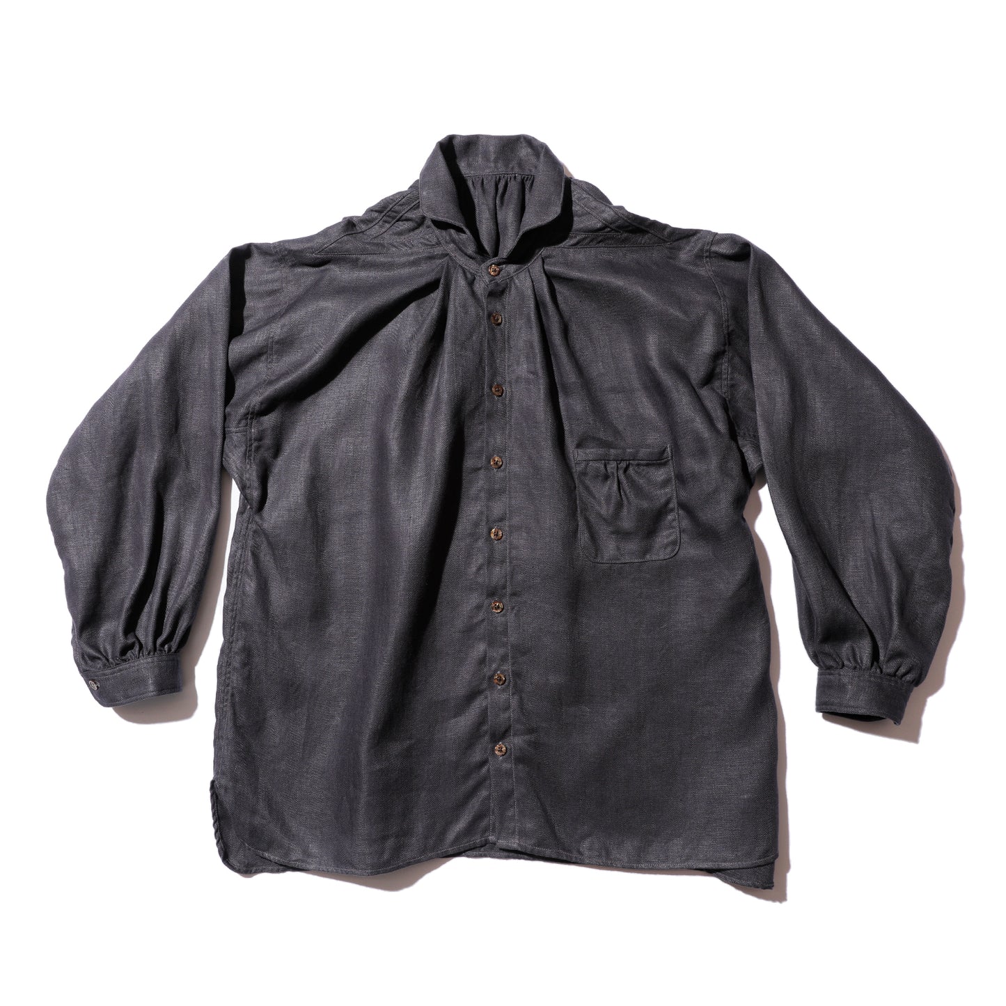 The 2 Monkeys Herringbone Linen Artisan Shirts【TM12142】