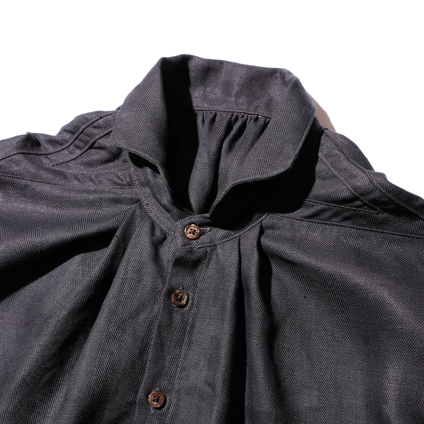 The 2 Monkeys Herringbone Linen Artisan Shirts【TM12142】