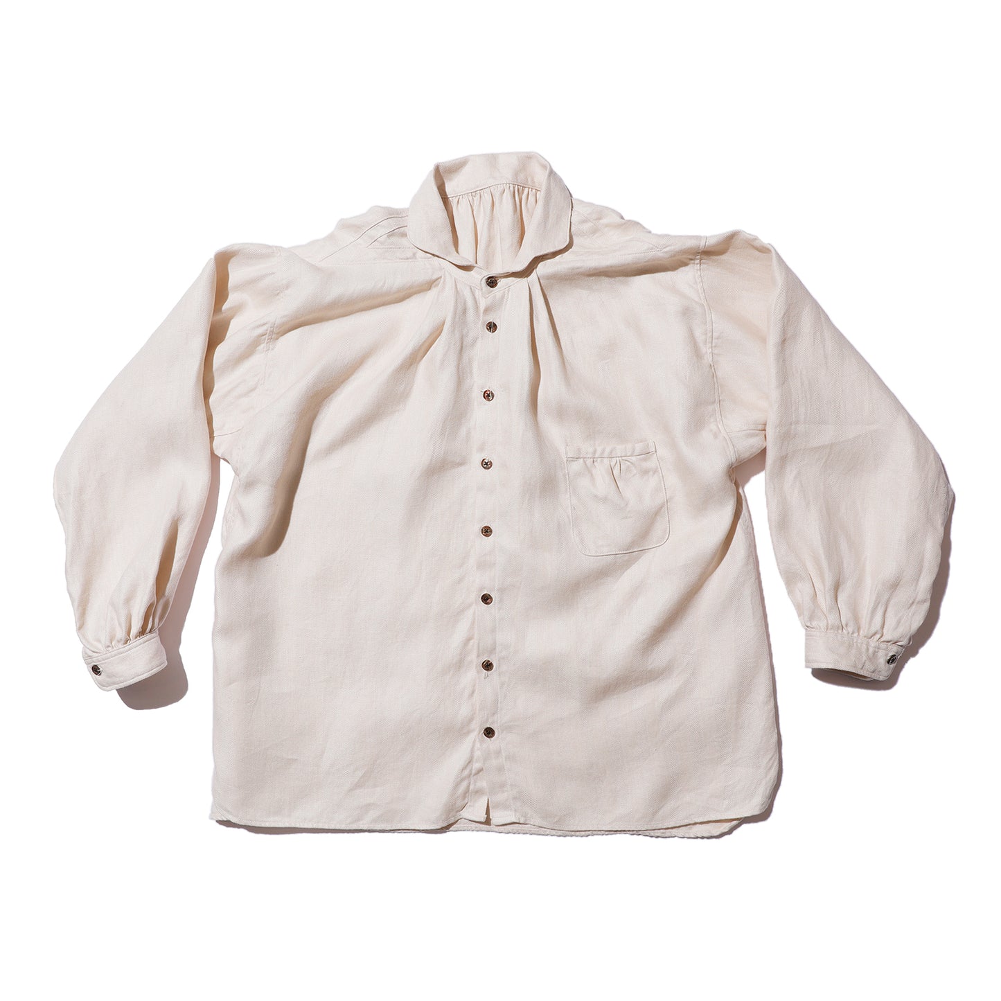 The 2 Monkeys Herringbone Linen Artisan Shirts【TM12142】