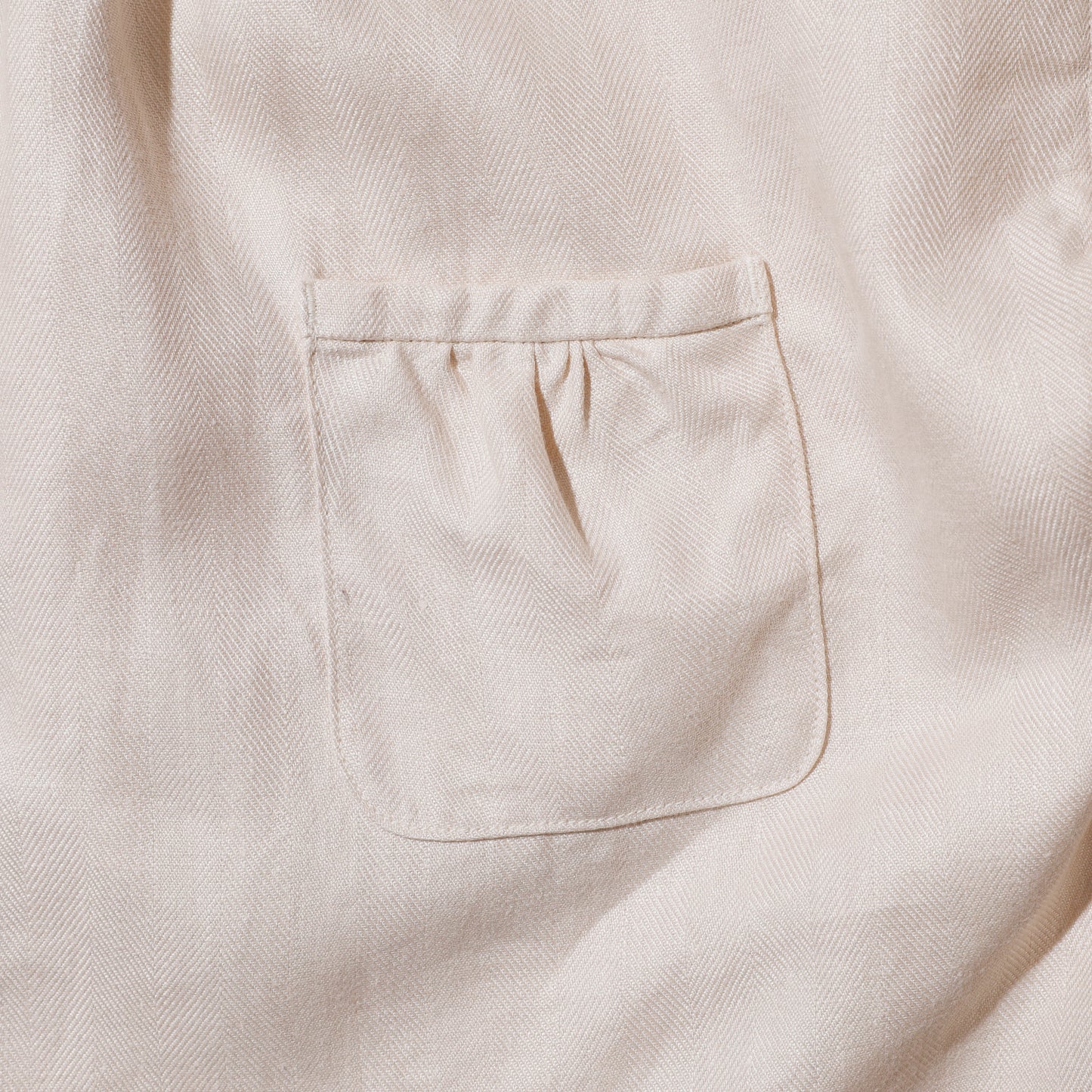 The 2 Monkeys Herringbone Linen Artisan Shirts【TM12142】