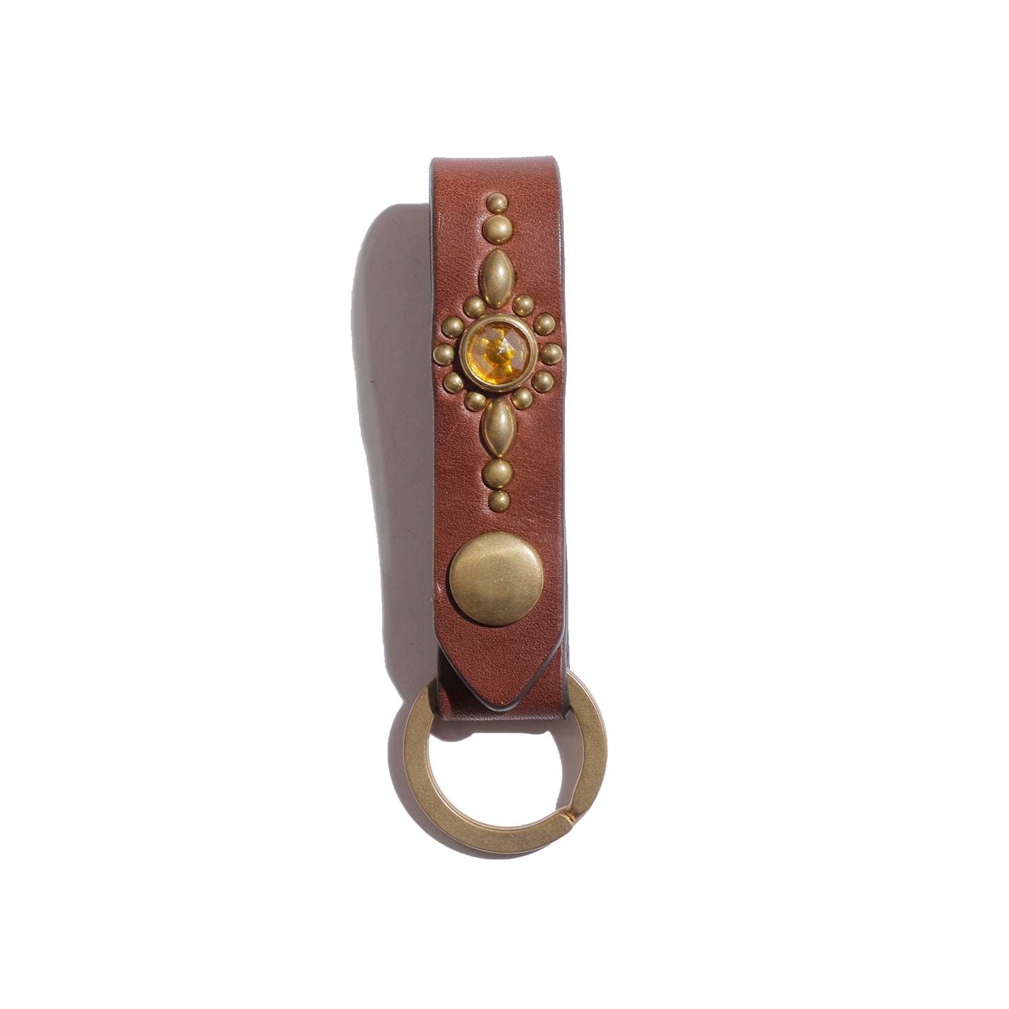 COLIMBO Jewel Studded Leather Key Ring”Helios Pattern”【ZA-0706】