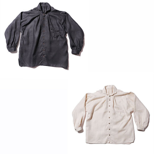The 2 Monkeys Herringbone Linen Artisan Shirts【TM12142】