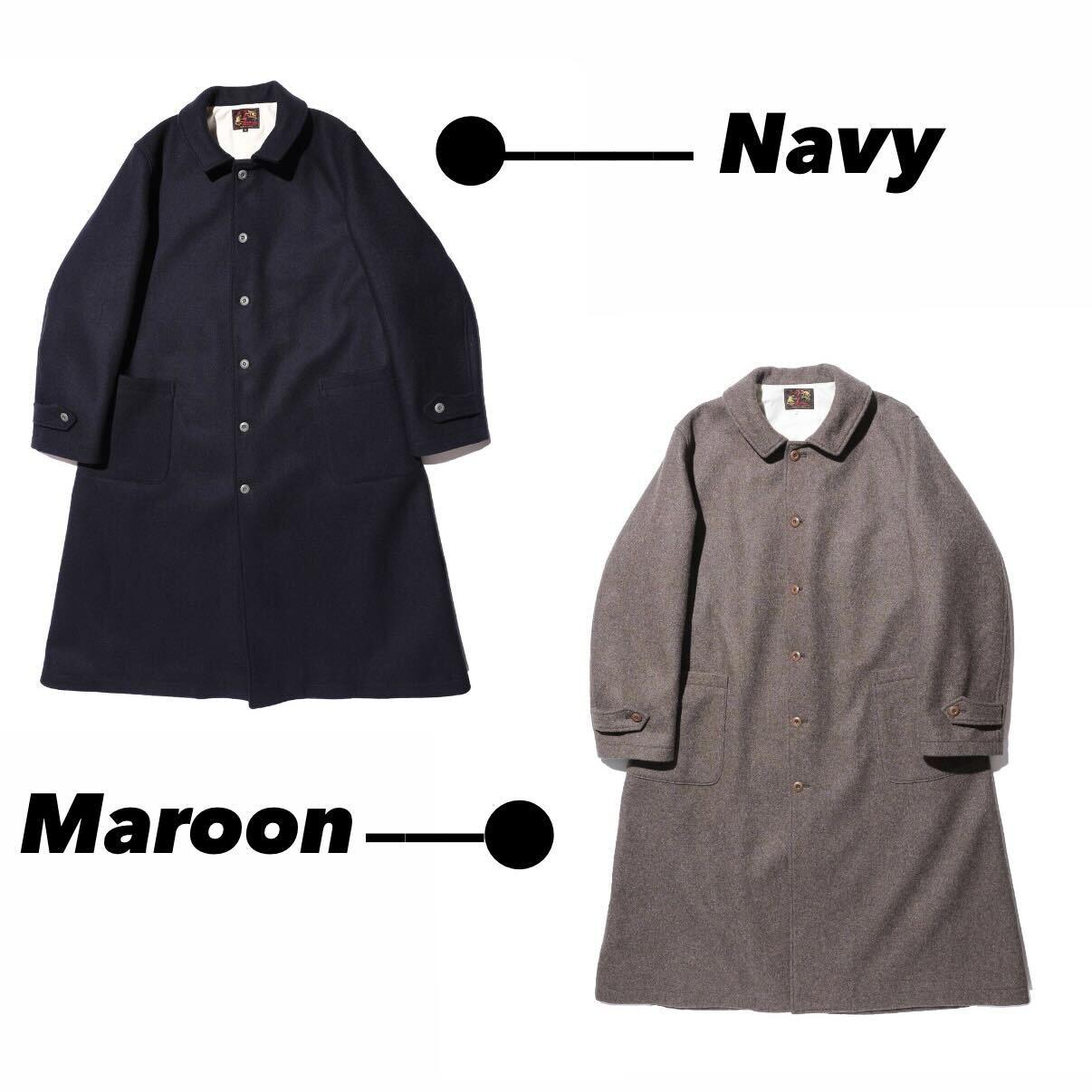 The 2 Monkeys Long-A Wool Over Coat【TM13454】