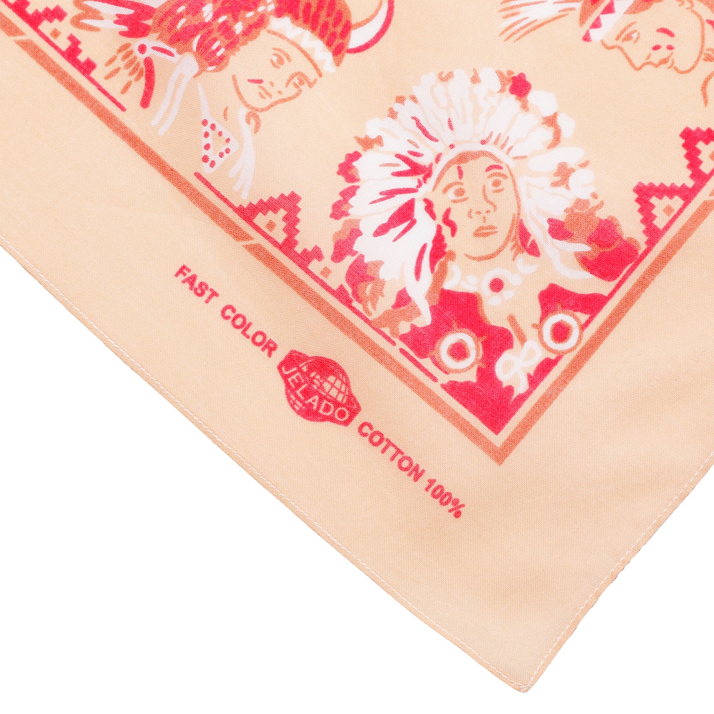 【Coming Soon】Native American Chief Pattern Selvedge Bandana【JDG94649】