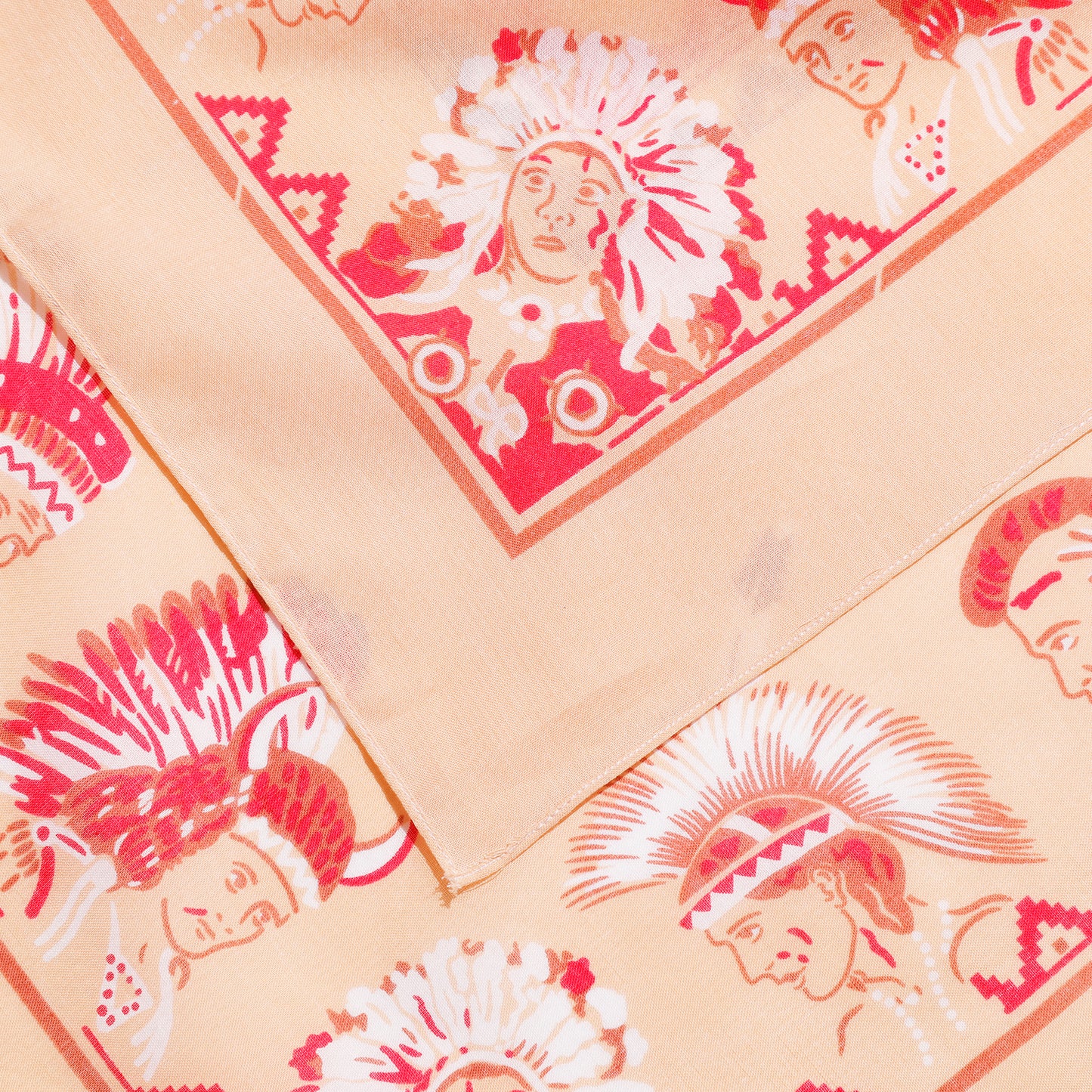 【Coming Soon】Native American Chief Pattern Selvedge Bandana【JDG94649】