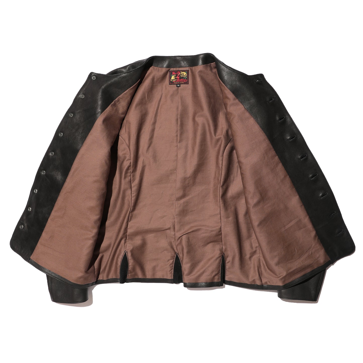 The 2 Monkeys Round-neck Leather Waistcoat【TM03430】