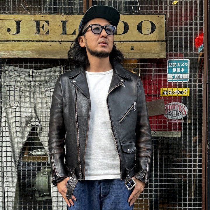 JELADO Rebel Jacket Horse Hide Semi Aniline Finish Black【SG71428】