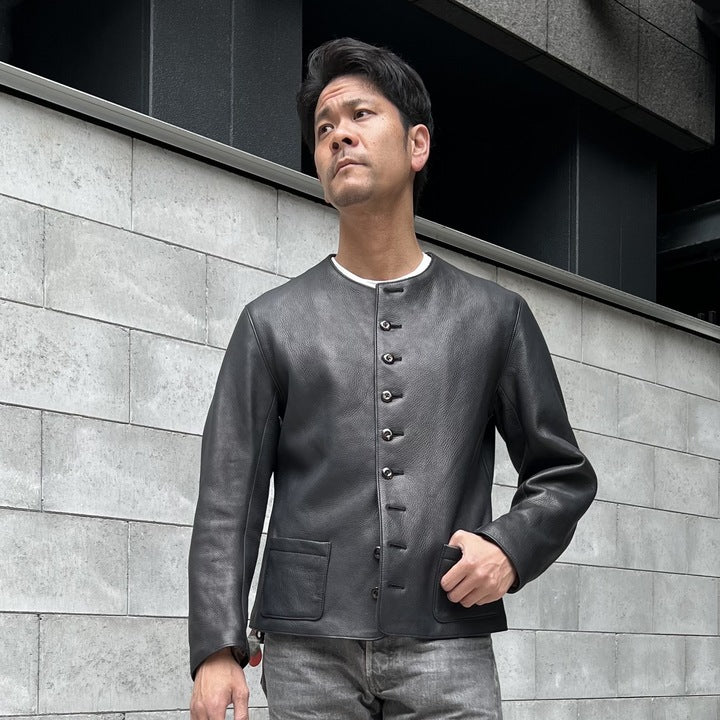 The 2 Monkeys Round-neck Leather Waistcoat【TM03430】