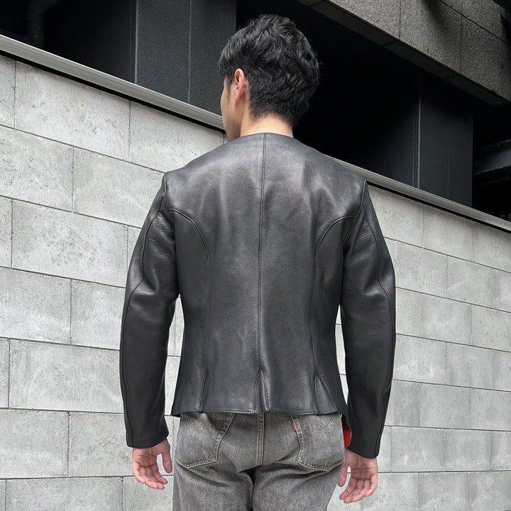 The 2 Monkeys Round-neck Leather Waistcoat【TM03430】