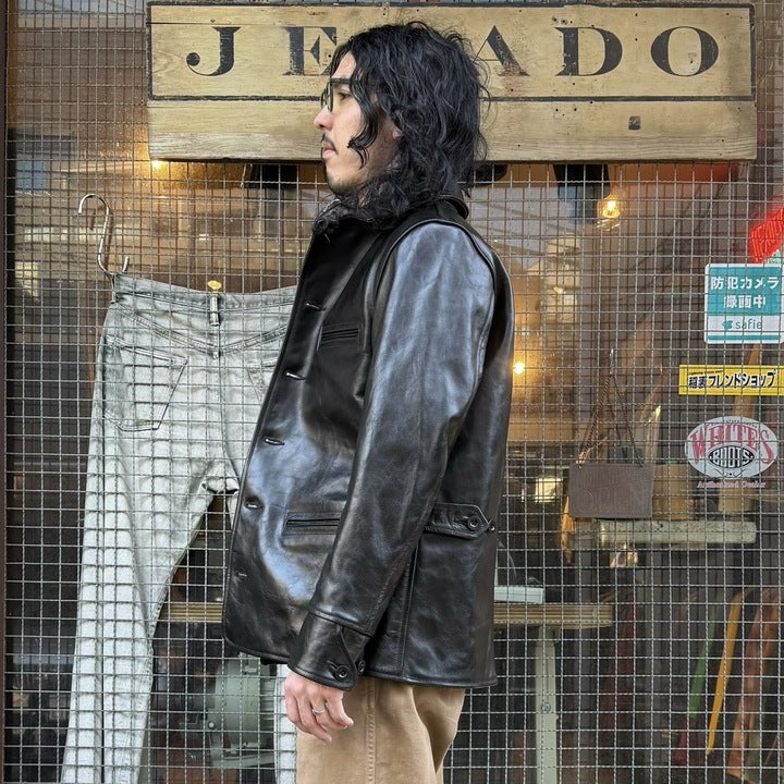COLIMBO STOCKMANS' LEATHER COAT -30's Style Leather Work Coat- Horse Hide【ZZ-0132】