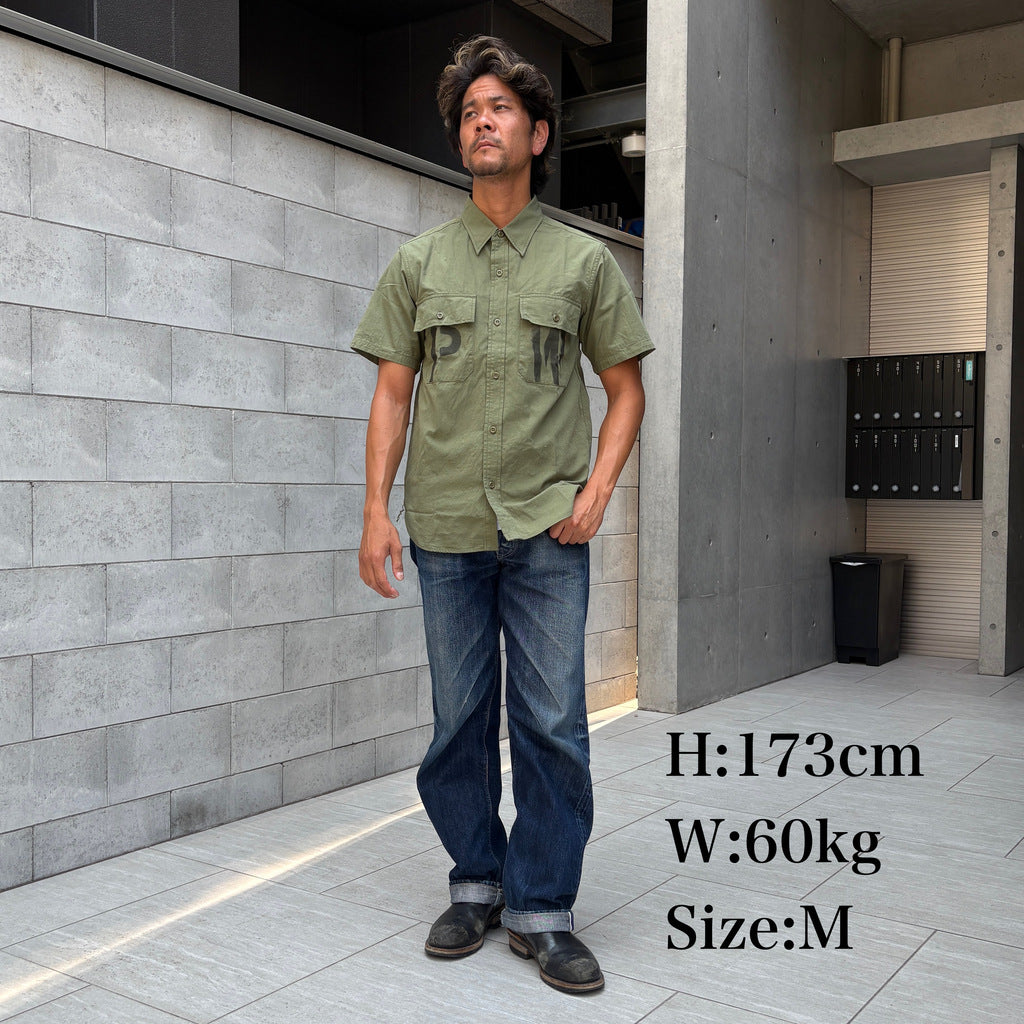 S/S Officer Shirt PW Stencil Custom【CT21114B】