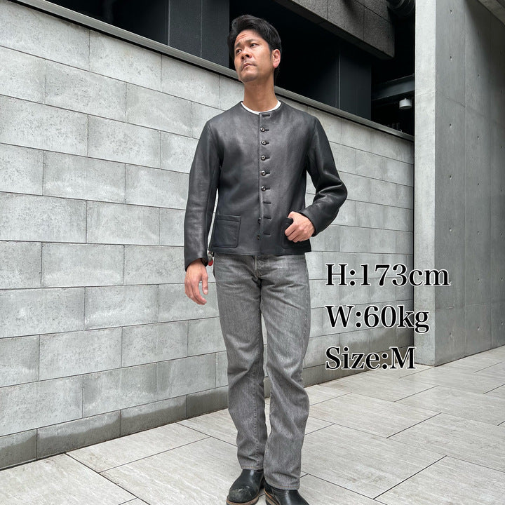 The 2 Monkeys Round-neck Leather Waistcoat【TM03430】