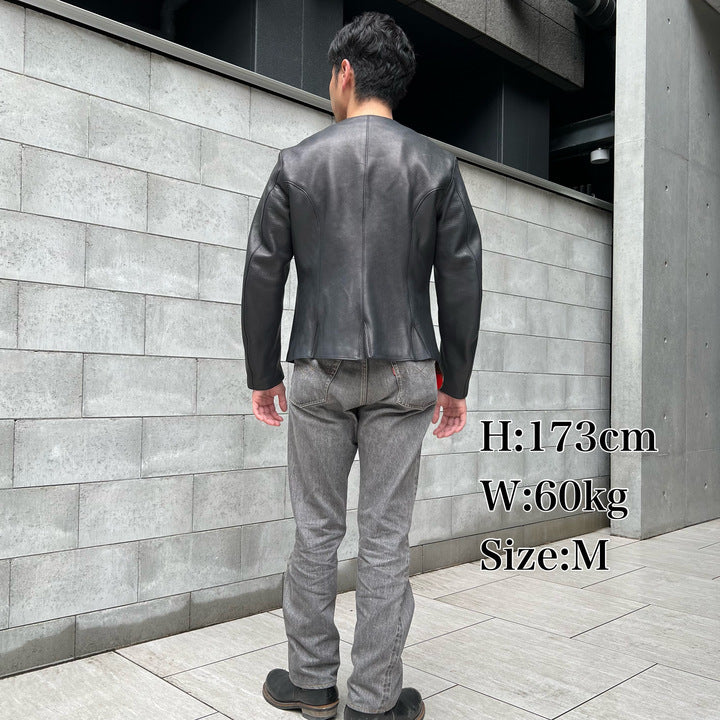 The 2 Monkeys Round-neck Leather Waistcoat【TM03430】