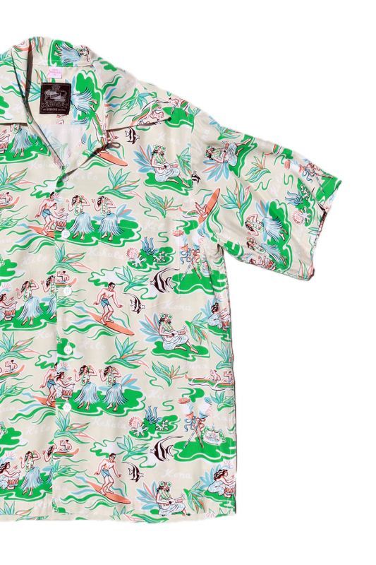 Kona Bay Hawaii Big Island Aloha Shirt (ビッグアイランドアロハシャツ)【BK-RA1903】
