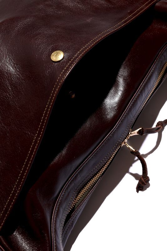 Rainbow Country Leather Banana Shoulder Bag Horse hide Seal Brown【RCL-60023】