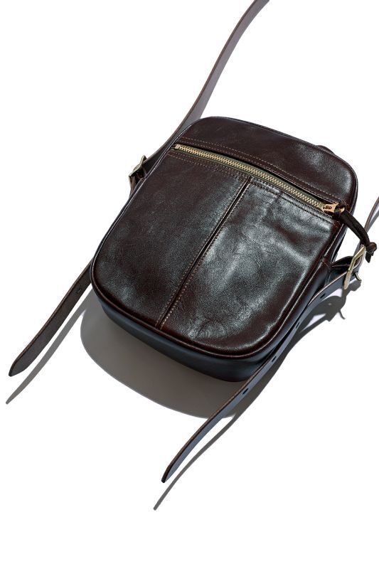 Rainbow Country Leather Shoulder Pouch Horse hide Tabaco Brown【RCL-60024】