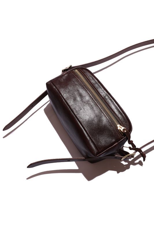 Rainbow Country Leather Shoulder Pouch Horse hide Seal Brown【RCL-60025】