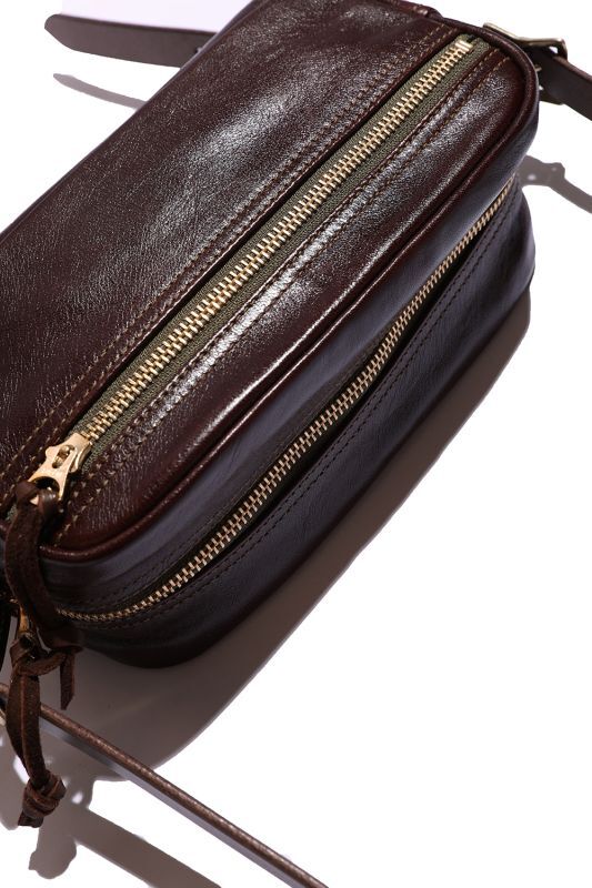 Rainbow Country Leather Shoulder Pouch Horse hide Seal Brown【RCL-60025】